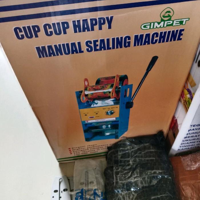 GIMPET MESIN PRES CUP SEALER UKURAN 22 OZ MEREK ETON ATAU GIMPET MESIN VACUUM SEAL CUP HAPPY MANUAL