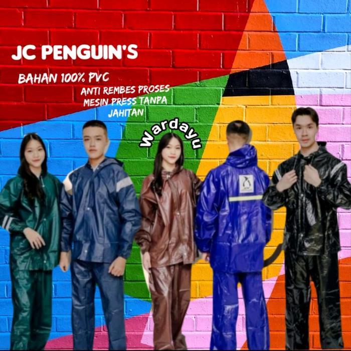ORIGINAL Jas hujan Jumbo Penguin Pinguin Hitam P333 XL-XXL - XXXL Penguin's Black Dewasa Pria Wanita