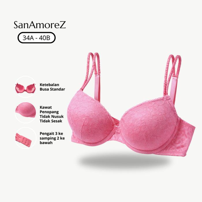 Sorella - Sanamorez Leia Bra Kawat Wanita Cup 3/4 Bh Busa Tipis Premium Size 34A-40B