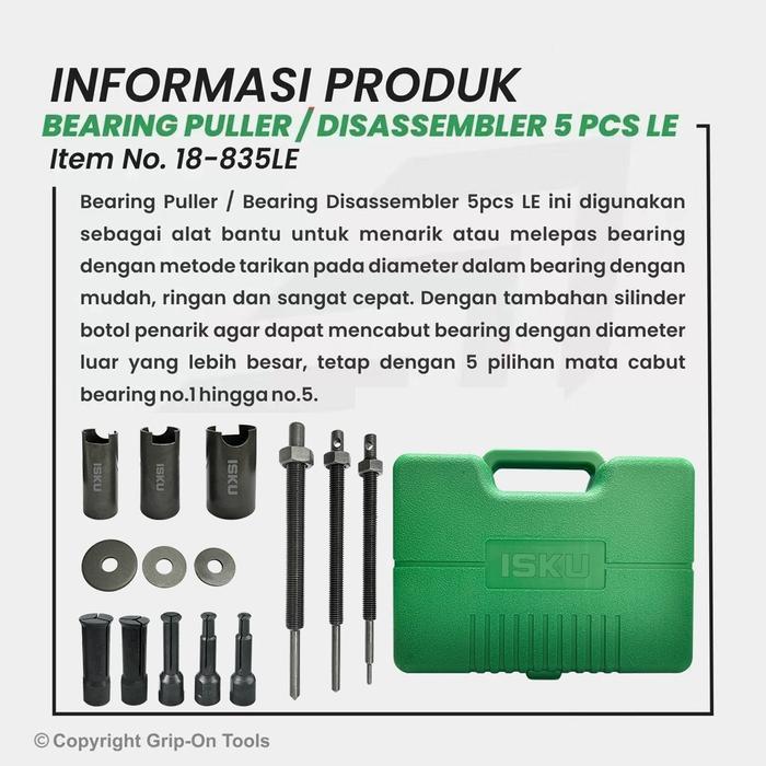 Isku Treker Bearing Cvt Set 5 Pcs Alat Cabut Laher Dalam Internal Bearing Puller Motor Matic