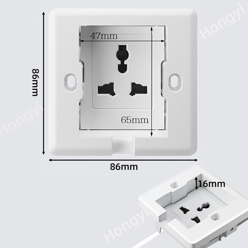 International universal plug embedded socket panel with hidden waterproof plug built-in refrigerator