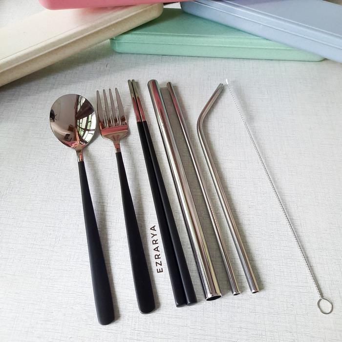 EZRARYA Sendok Garpu Sumpit Korea Set 8 in 1