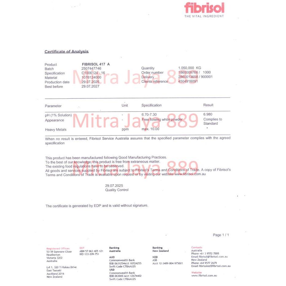"New" Fibrisol 417A 100 gram / Phosmix Bakso / Fibrisol pengenyal Bakso