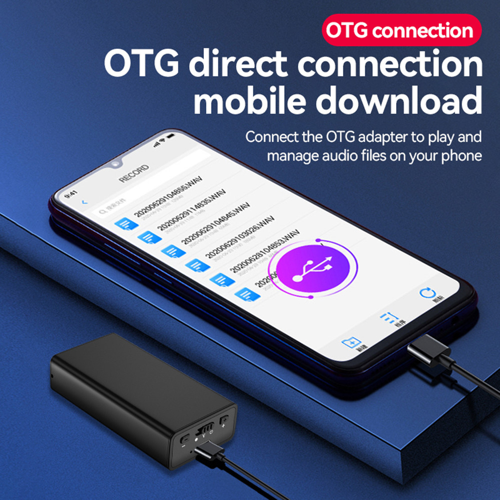 64G/32GB/16GB/8GB Digital Voice Recorder Noise Reduction Voice Activated Audio Recorder Sound