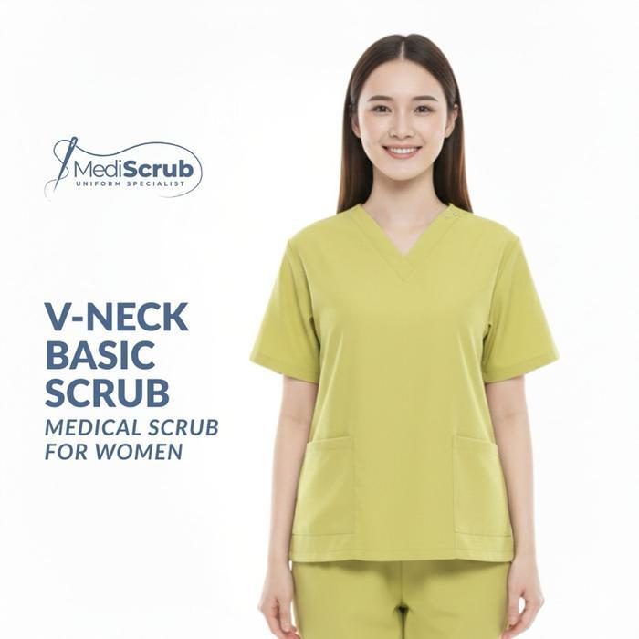 Terbaik Best Quality 100% Original Baju Ok Scrub Mediscrub Lengan Lengan Pendek Dokter (Top & Pants)