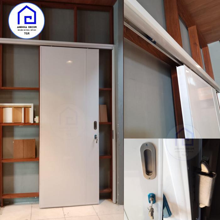 PROMO PINTU PVC SLIDING KAMAR MANDI / KAMAR TIDUR ASP TYPE FULL PANEL UKURAN 80 X 210 CM , 90 X