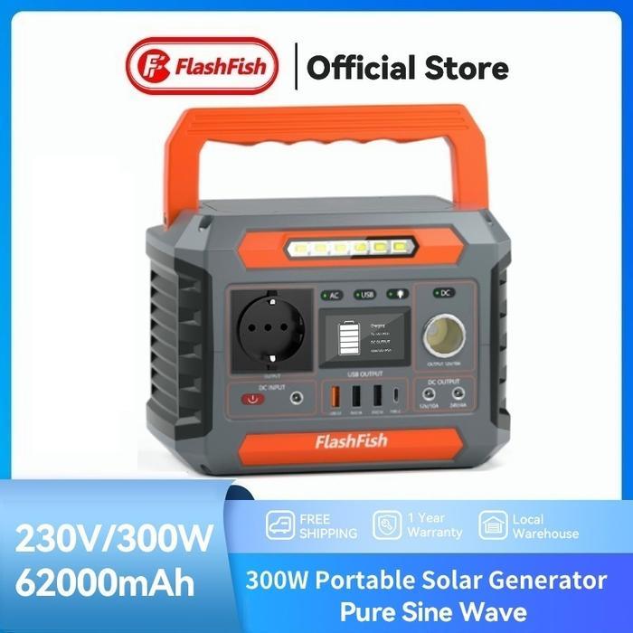 PROMO Flashfish 300W 230Wh Portable Power Station Powerbank Solar Cell Camping Solar Generator Listr