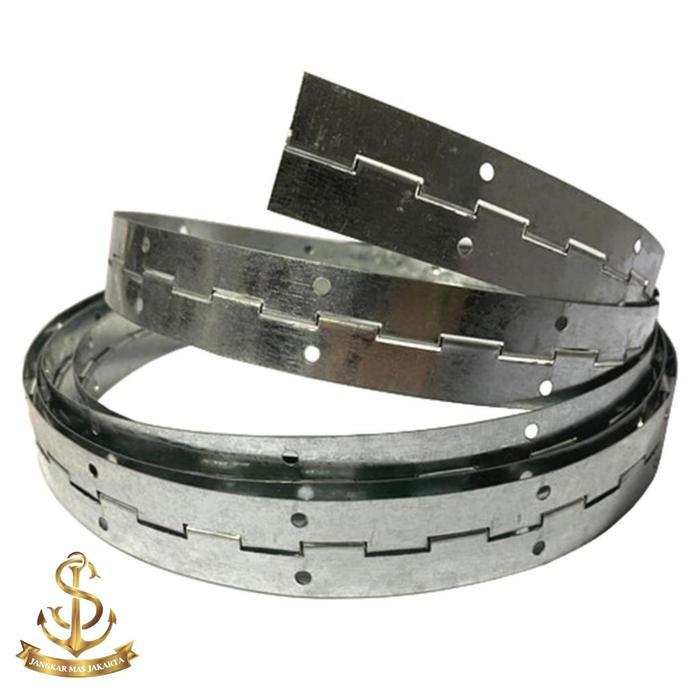 Engsel Piano Galvanis Meteran Panjang 3 Meter / Engsel Harmonika Pintu Lemari Dapur Etalase Besi