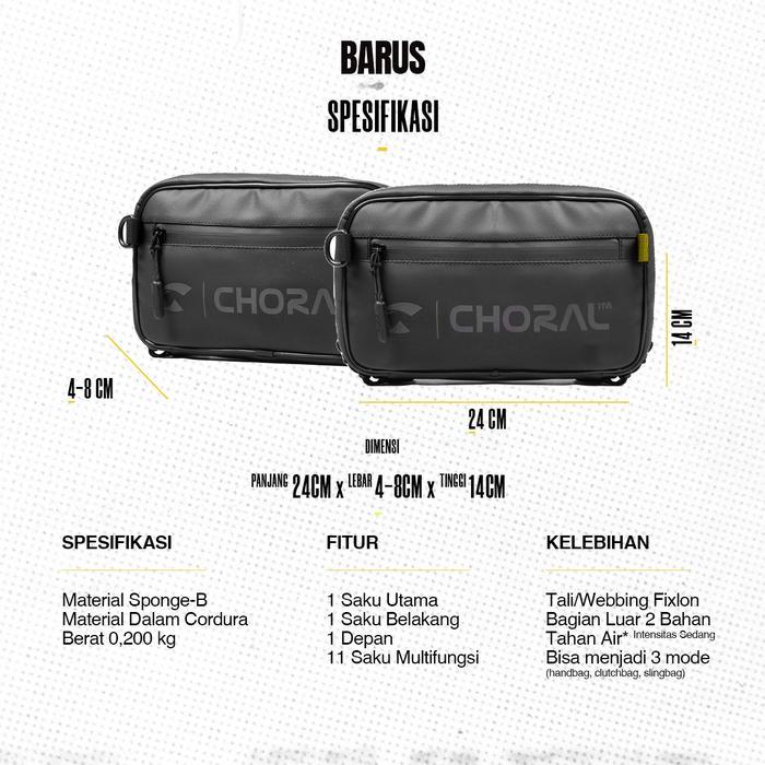 Choral Barus Handbag Clucthbag Slingbag Tas Multifungsi 3 In 1 Tas Pria Tas Selempang Pria Tas Anti