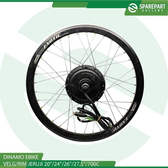 Ebike Kit sepeda listrik dinamo bldc roda belakang 36v350w dan velg - Velg/rim 20" - Velg/rim 20"