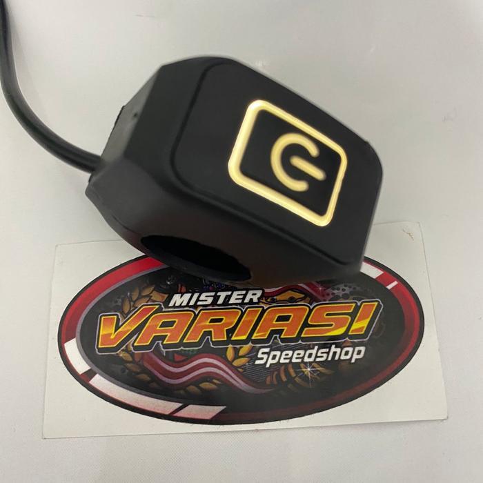 SAKLAR ON OFF DI STANG MOTOR LAMPU LED / POWER BUTTON ON OFF LED SAKLAR KLEM STANG MOTOR NMAX PCX