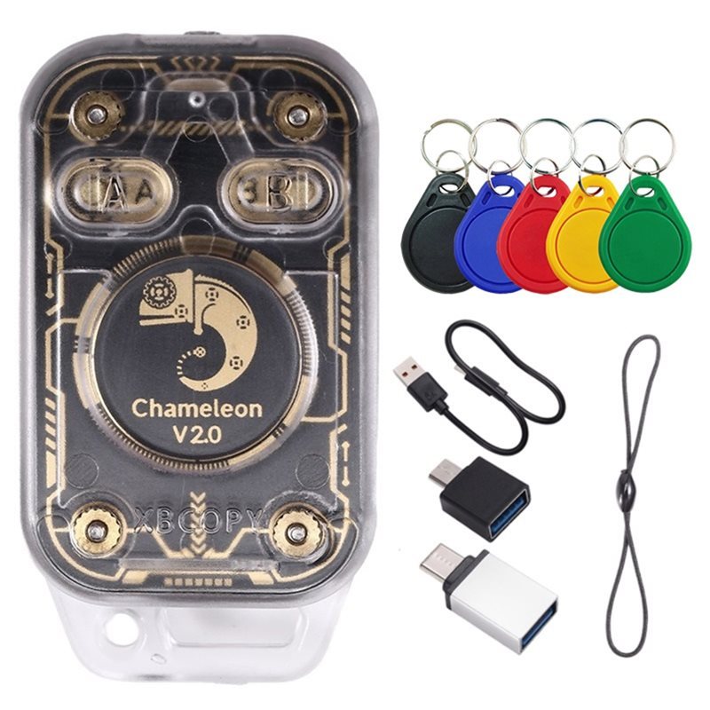 B24B Chameleon Ultra V2.0 RFID Smart Chip Reader Emulator+ 5XUID Keychain NFC Duplicator 125K