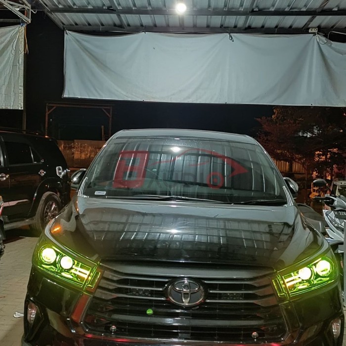 Paket Lampu Headlamp Shroud Projector Projie Biled Slim Frame Cakar LED AES Demon DRL RGB Depan Mobi
