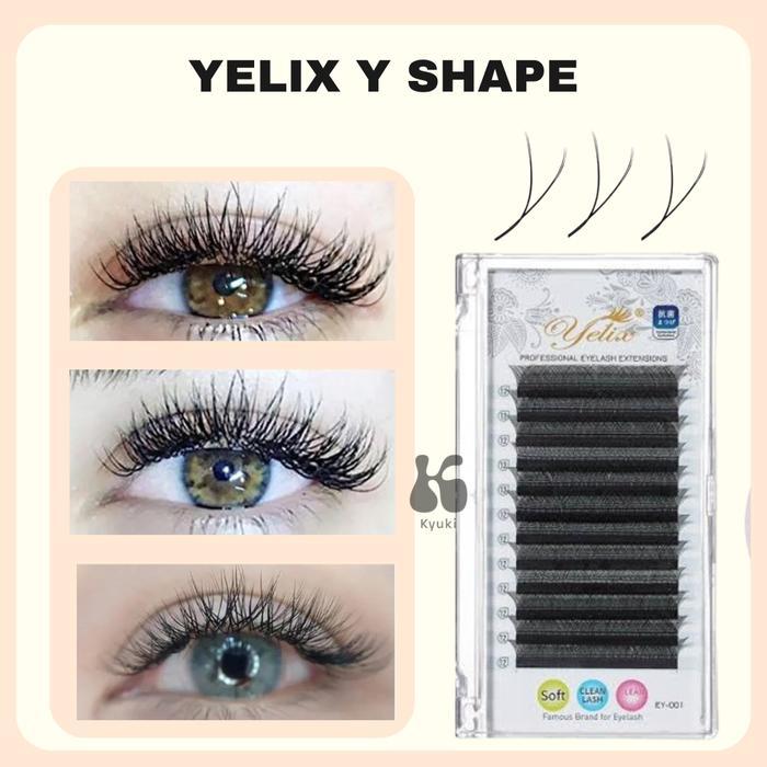 YELIX Y SHAPE/ Yelix YY-Shape Lashes Super Soft Eyelash Extesion/ Yelix Label Bawah Hitam
