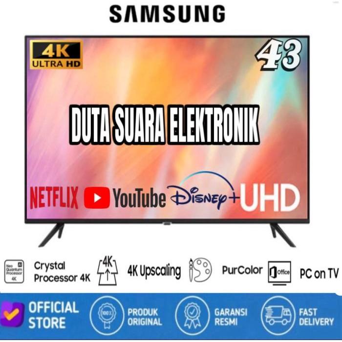 LED TV SAMSUNG TV 43AU7002 SMART TV LED 43 INCH CRYSTAL UHD 4K - TANPA PENGAMAN