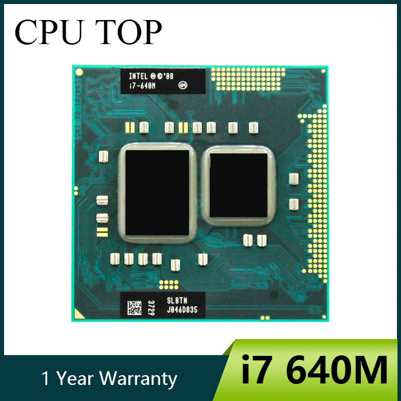 INTEL core I7 640m Laptop Processor SLBTN Dual Core 2.8GHz L3 4M notebook CPU works on HM55