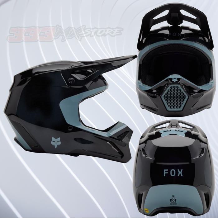 Helm Fox V1 Taunt Black MX Helmet FOX V1 Cross Taunt Black Original