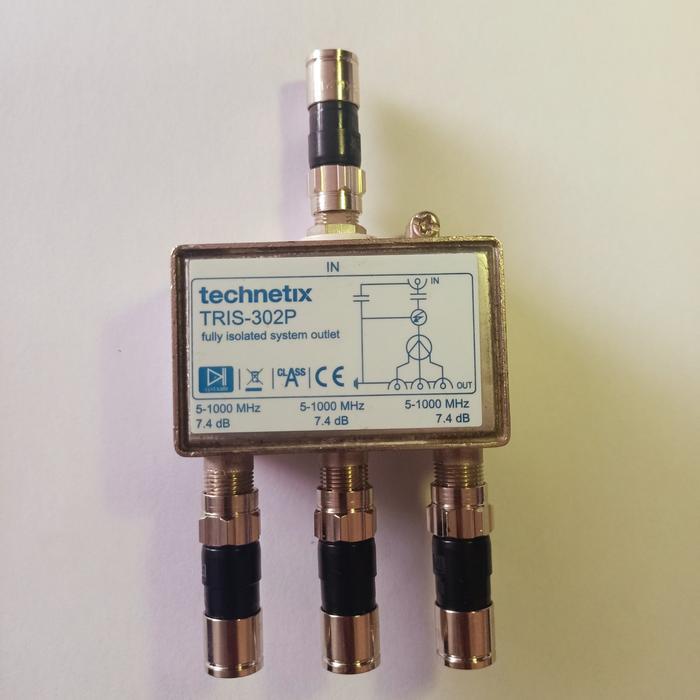 Spliter Antena TV Cabang 3 way Splitter Signal + Drat Connector Compre