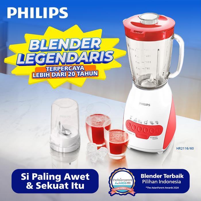 PROMO Philips Blender HR2116/60 - Blender 2 liter - Blender Philips Blender kaca 350 W - Merah