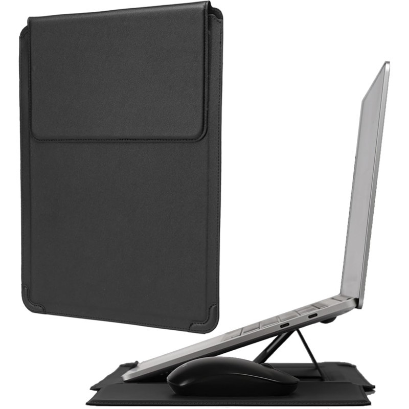 Adjustable Stand Leather Laptop Sleeve Case Bag For Macbook Air 13 14 15 16 Inch M5 M4 M3 M2 Chip