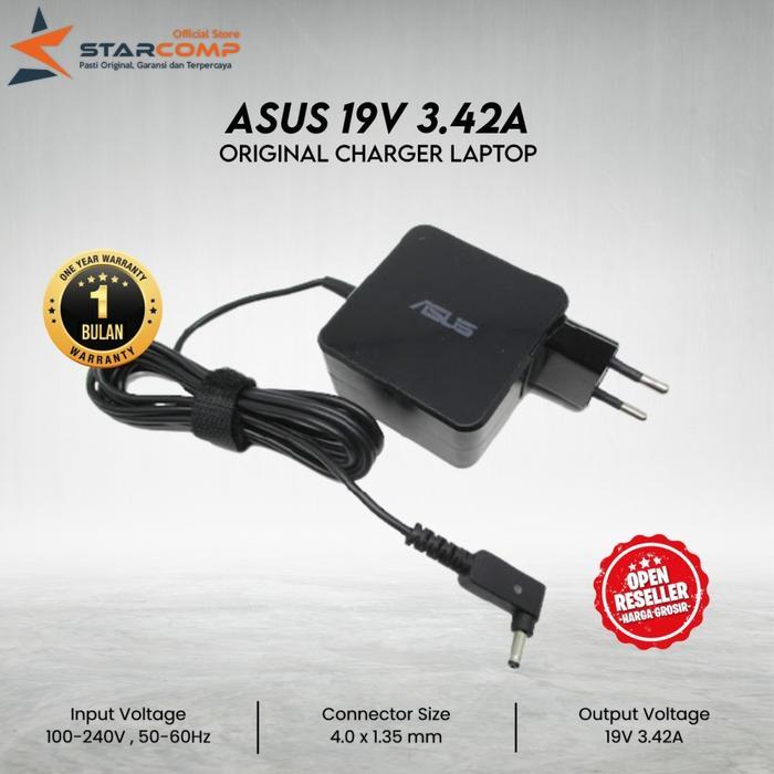 BERGARANSI Adaptor Charger Asus 19V 3.42A for Asus Ultrabook,Zenbook Series