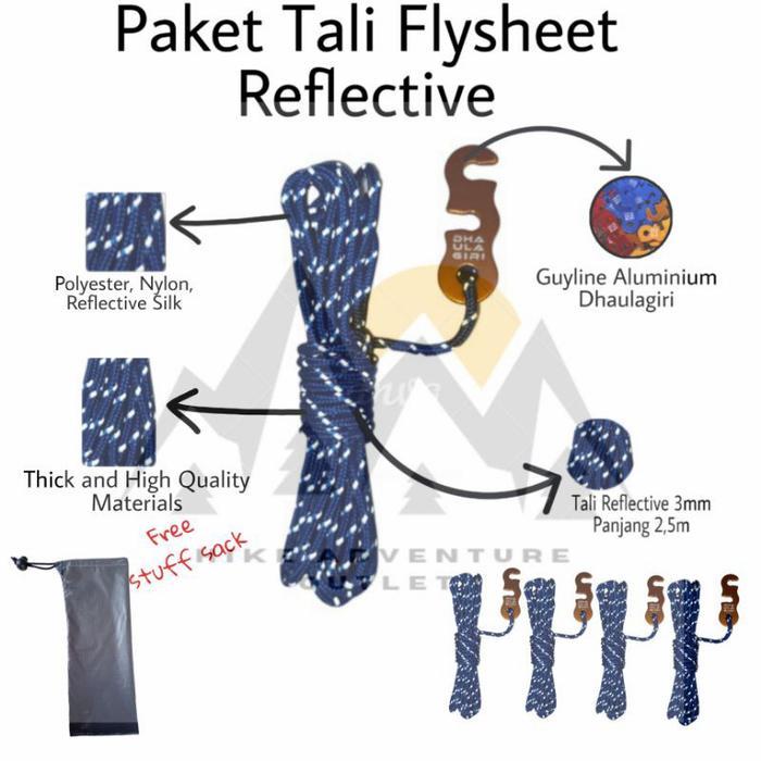 Paket Tali Flysheet Reflektif Guyline Dhaulagiri
