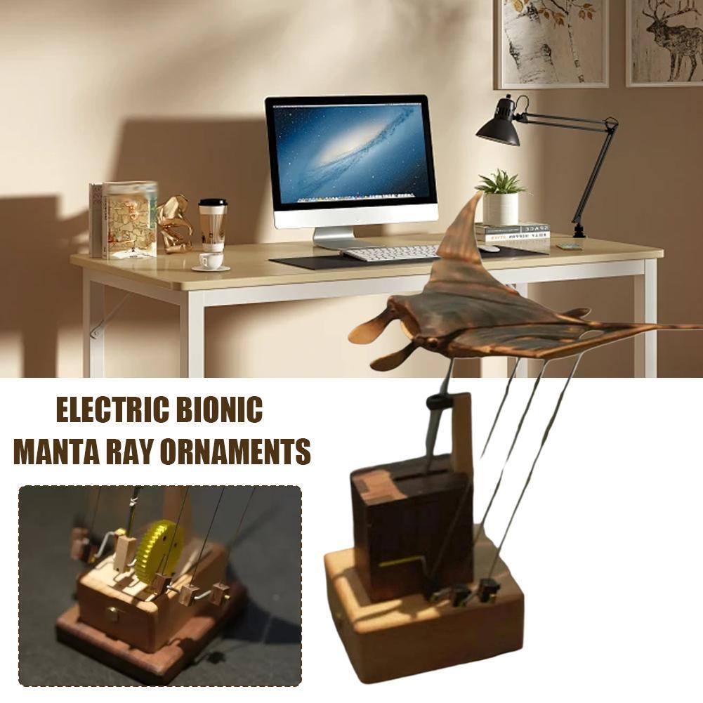 Electric Bionic Manta Ray Ornament Animal Figurines Handmade Manta Ray Swimming Motion Figures