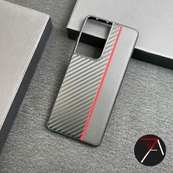 Samsung S21 Ultra S21Ultra raCaseta Case Carbon Fiber Leather Cover