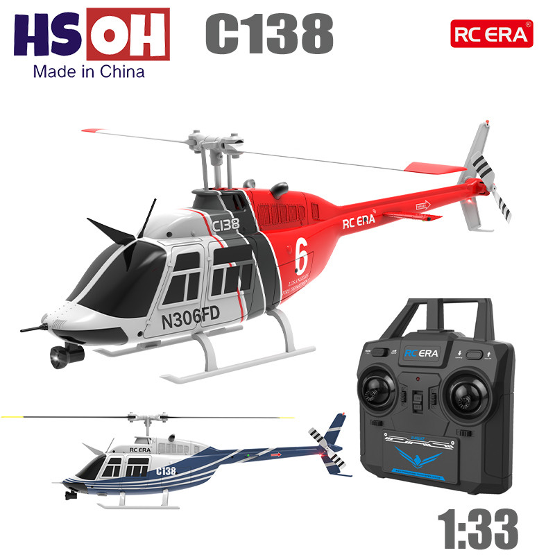 RC ERA C138 BELL 206 RC Helicopter Jet Ranger 6-axis Gyro Stabilized Altitude Hold 4 Channel RTF
