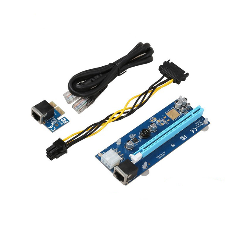 PROMO HARI INI  DIEWU PCIe 1X to 16X Riser card 4Pin/6pin IDE Molex Power Supply for BTC Miner Machi