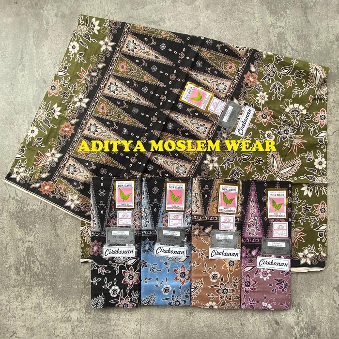 READY Sarung Batik Dua Daun Cap Cent Bahan Katun Kain Sarung Wanita Sudah Dijahit Biru Hijau Ungu