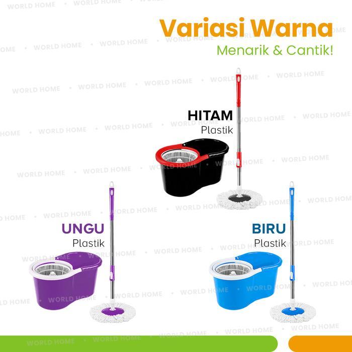 [ EXCLUSIVE ISCHAINDYOFC ] WHI - Alat Pel Lantai Ultra Pel Putar Pel Mop Tanpa Peras Tangan Kain Pel