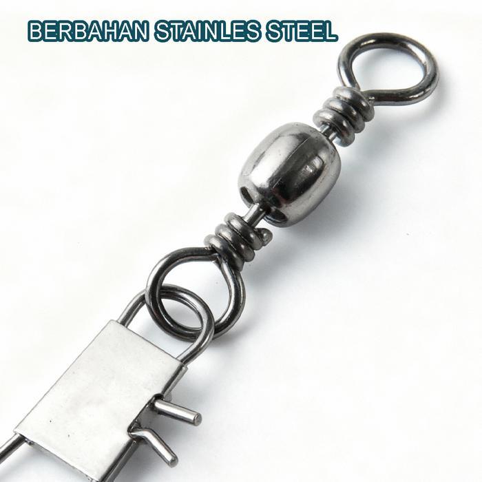 Snap Swivel Pancing Stainless Steel Anti Karat Kuat Tahan Ikan Besar - Pjljq5412 Terlaris