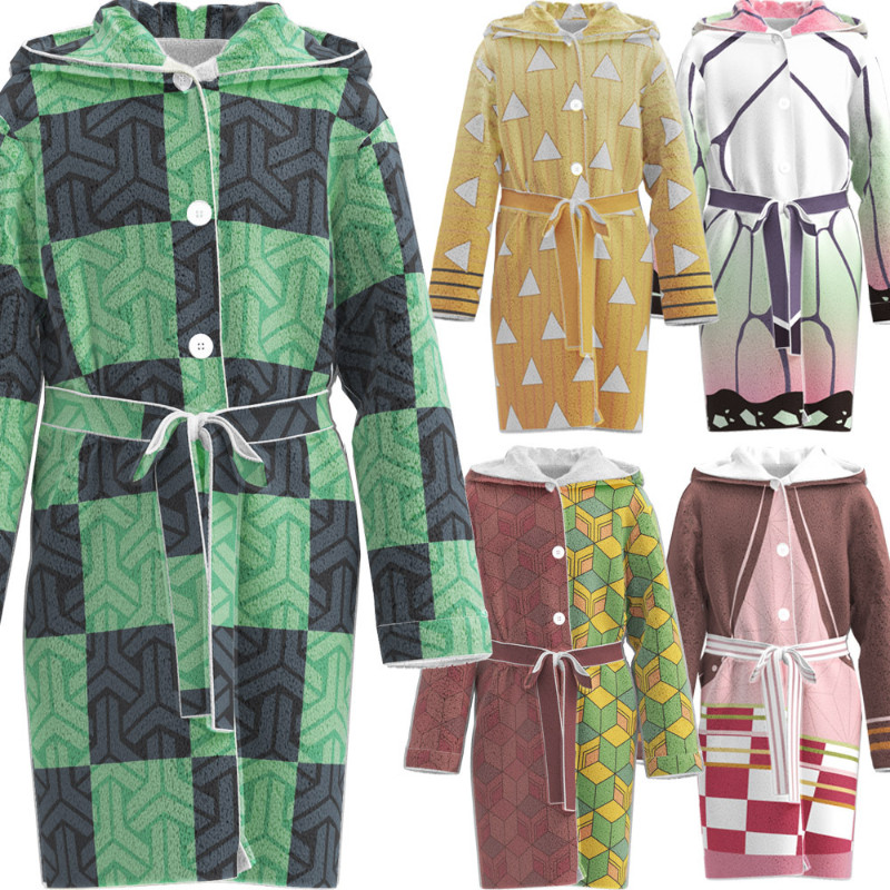 Anime Cosplay Costume Demon Slayer Kimetsu No Yaiba Haori Kimono Agatsuma Zenitsu Kochou Shinobu