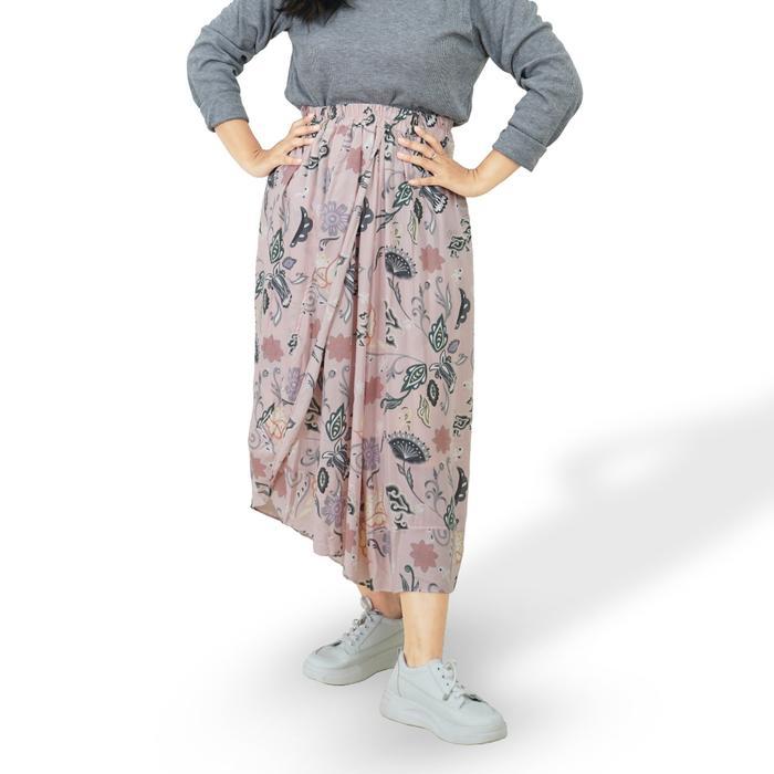 BATIK TRUSMI Bawahan Wanita Rok Batik Motif Batik Erina Pink ABK