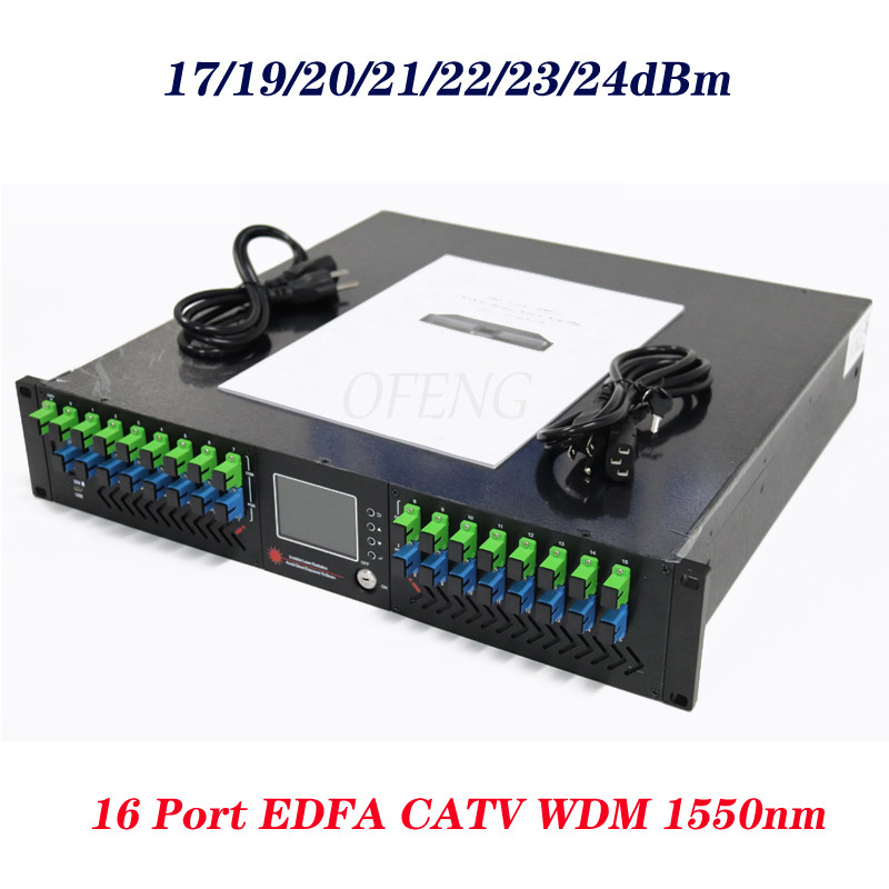 DISKON 2U EDFA 16 Ports 19/20/21/22/23dbm EDFA FTTH CATV WDM EDFA Optical Fiber Amplifier English We