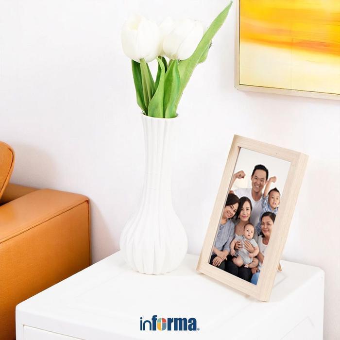 Informa 36 cm Bunga Artifisial Tulip - Putih Dekorasi Meja Pajangan Ruangan Bunga Plastik Hias