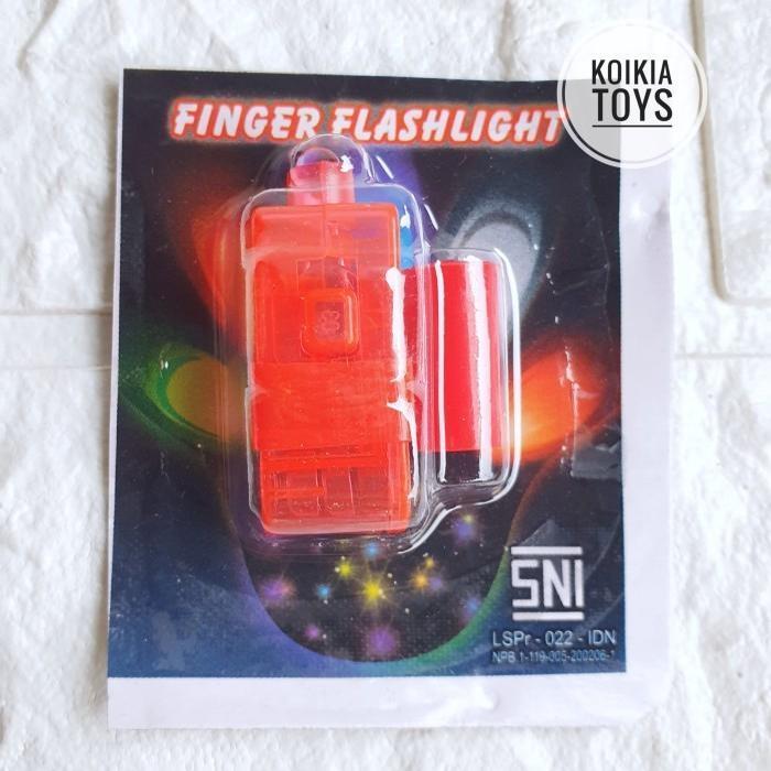 Mainan anak senter jari bergambar finger flashlight ada gambar
