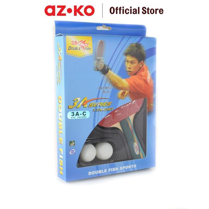 AZKO Double Fish Set Bat Tenis Meja 1A-C Bat Ping Pong Perlengkapan Tenis Meja Alat Olahraga Bet
