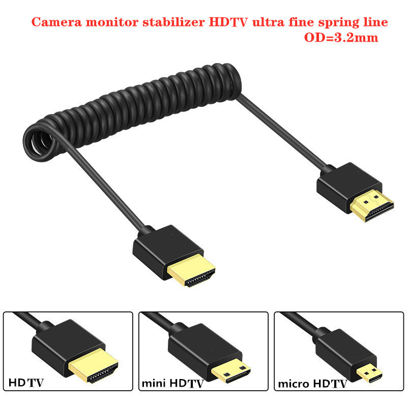 Super Soft Micro Mini HD cable male to male HDTV 2.0V Thin 4k hd Light-weight Portable SLR camera Te