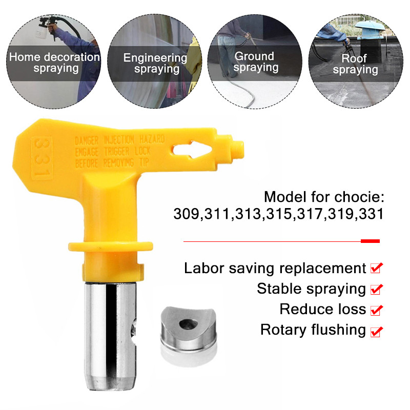 Airless Spray Tips Nozzle Paint Sprayer Gun Airbrush Tip Steel Airless Spray Gun Nozzle Fine Finish 