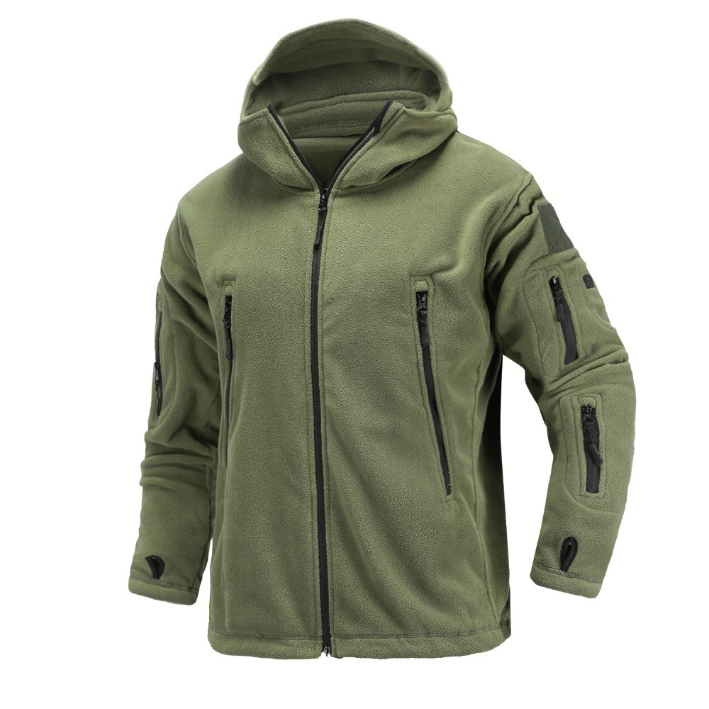 Hunting Hiking Us Military Winter Thermal Fleece Tactical Jacket Outdoors Sports Hooded Coat Militar