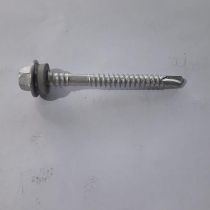 Sekrup Roofing Galvanize 12x50 Roofing Putih 5cm 100pc