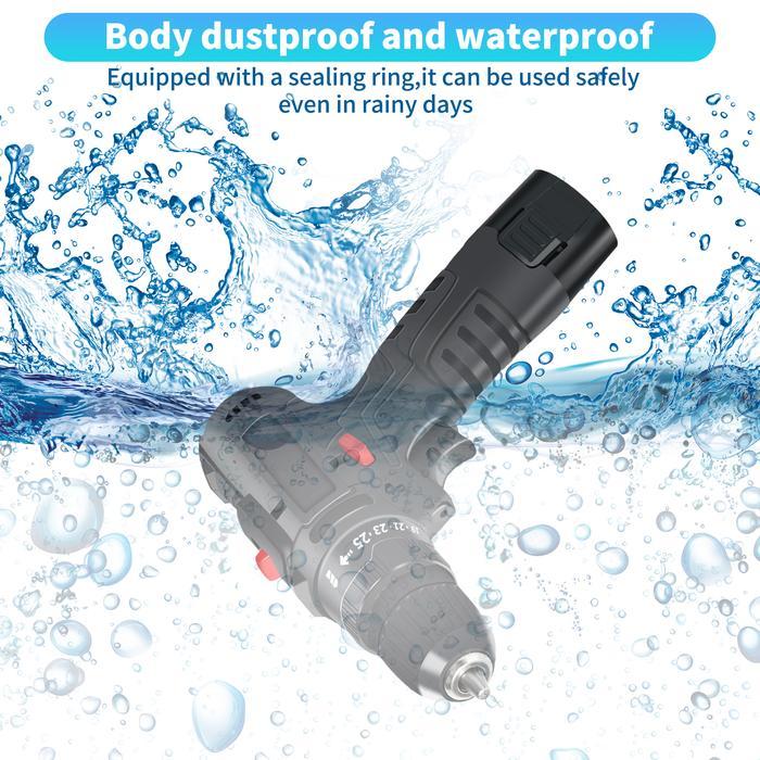 TERLARIS Dewei Cordless portable Bor Tangan Tanpa Kabel Alat Rumah Tangga Bor Multifungsi Baterai