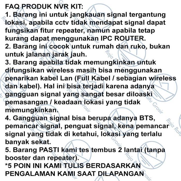 Paket Cctv Nvr Kit 4 Kamera (Kamera Cctv Full Wireless) / Ip Cam Cctv