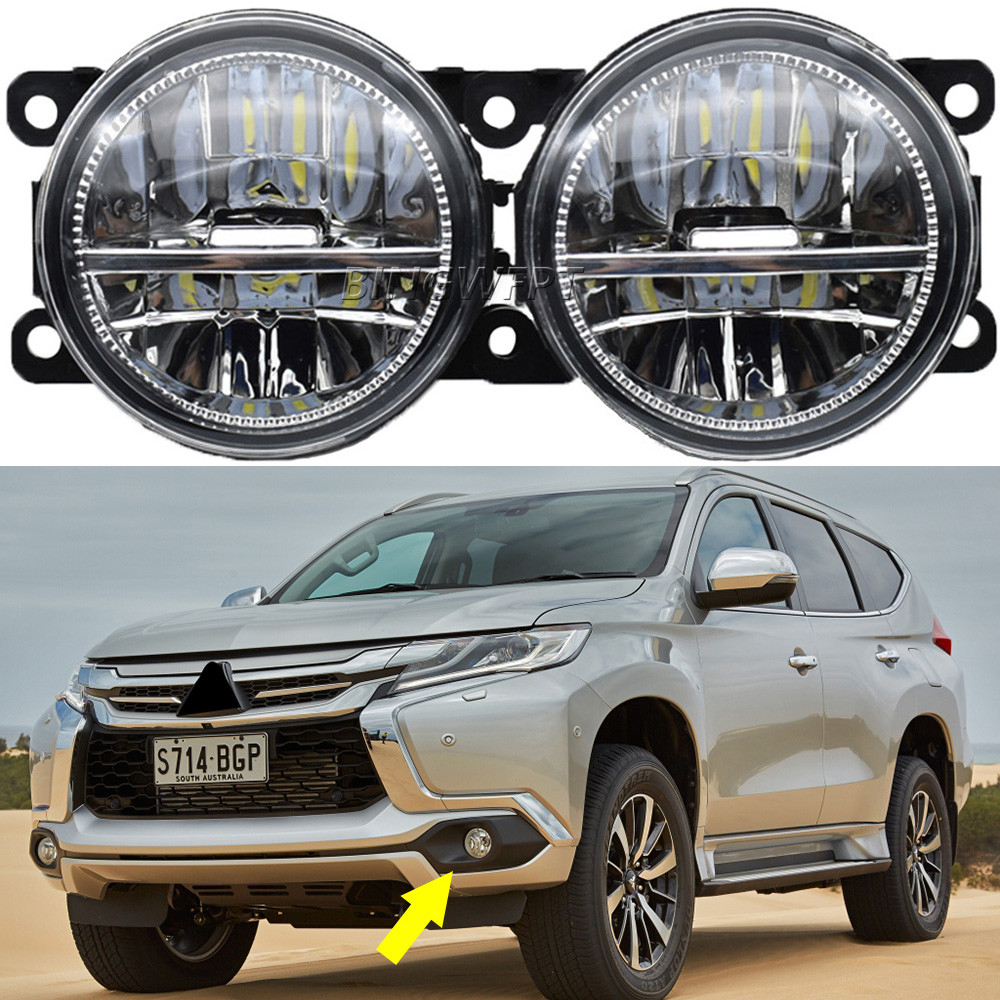 NEW 2PCS Led Fog Lamp DRL For Mitsubishi Montero Pajero Sport Challenger 2017 2018 2019 LED Fog