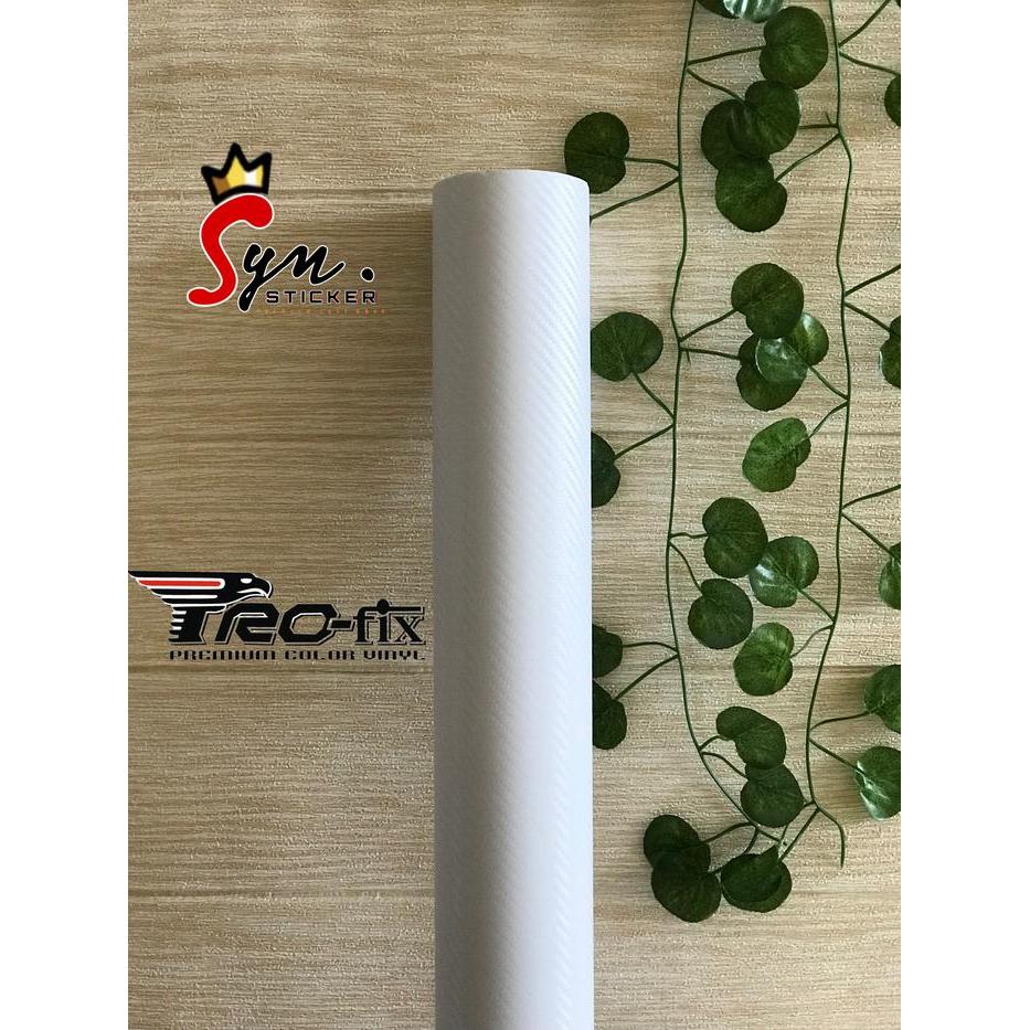 Skotlet carbon 3d karbon putih tekstur kasar profix premium color vinyl (P 50cm x L 45cm)