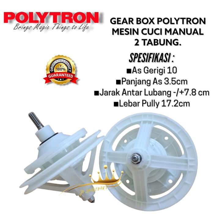 Gearbox As Gigi 10 Mesin Cuci Polytron Pwm 801 R/801 B/Pwm 801 Harga Spesial
