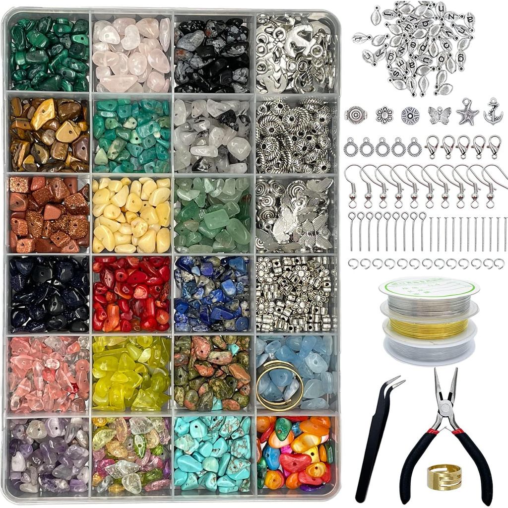 1587 PCS Jewelry Making Kit Handmade charm bracelet making set adult stone bead DIY
