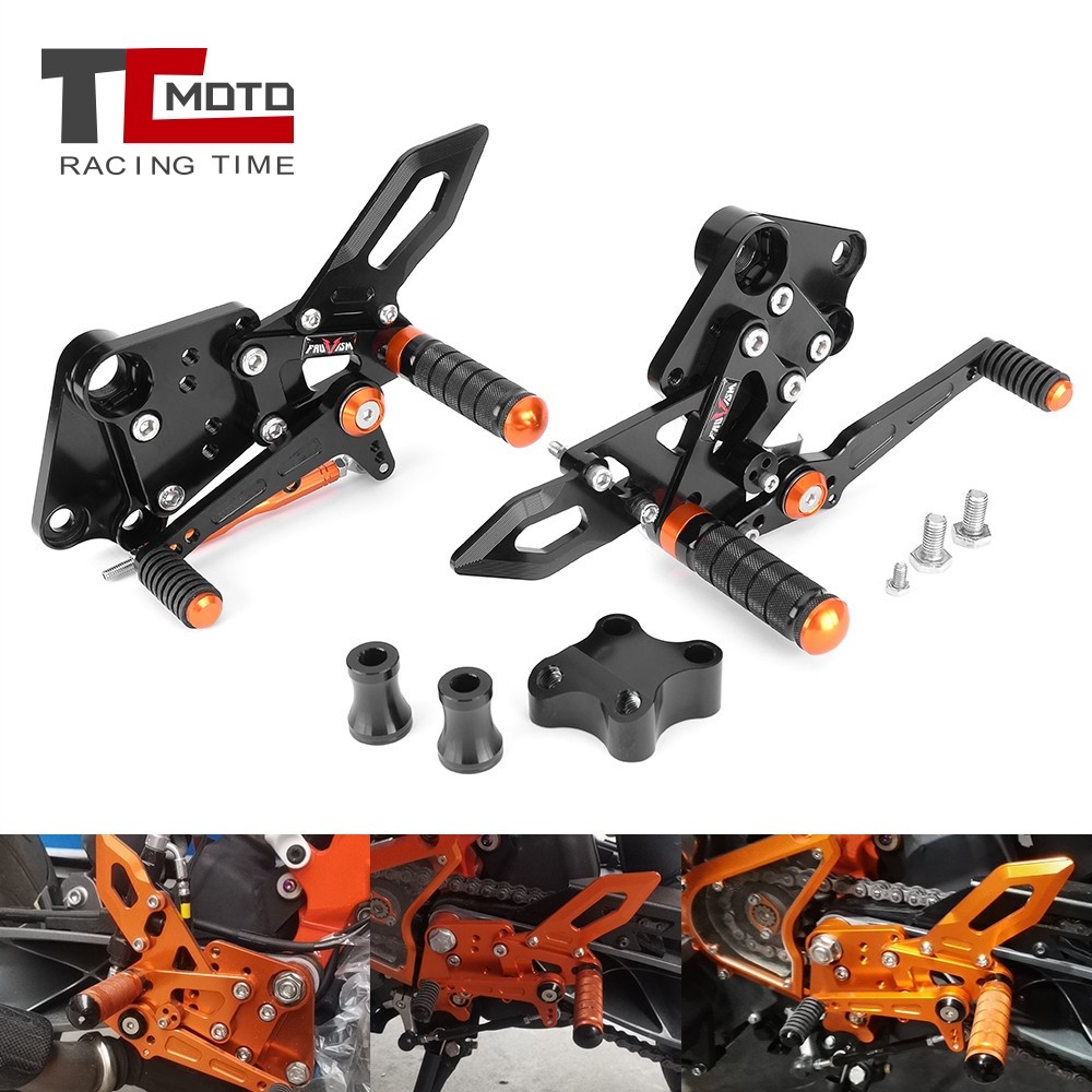 Adjustable Rider Rear Sets Rearset Footrest Foot Rest Pegs For Ktm Duke 125 200 250 390 2018 - 2023
